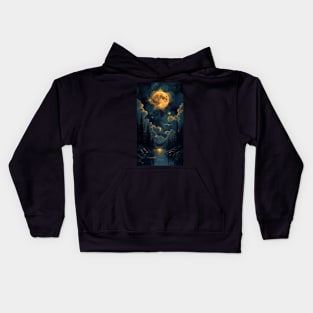 Night Moon 10K resolution Kids Hoodie